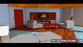 Preview 1 of Mfc Yvenna2 - Horny lucky 3d cartoon dude gets his christmas present early