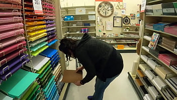 Preview 2 of Chitra Blue Films - Exhibitionist shopping - Huge ass busting out of jeans