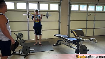 Preview 1 of Paline Sex - Stepdad made a new gym in the basement and its time to test it Bareback styl