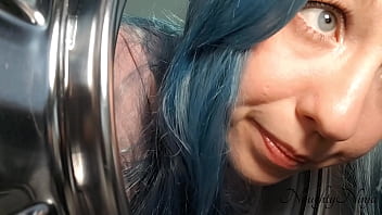 Preview 1 of Bed Room Xxx Hd - She&#039_s Stuck Naked in the Washing Machine