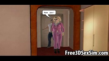 Preview 1 of Spy Escort Romanian - 3D cartoon blonde fucked by her man and a tranny