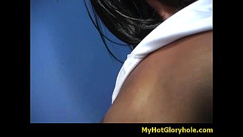 Preview 3 of Rain Sex Movie - Black girl initiated in the art of gloryhole blowjob 16