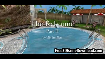 Preview 1 of Full Time Sex Usa Movie - Three beautiful 3d cartoon babes have fun outdoors by the pool