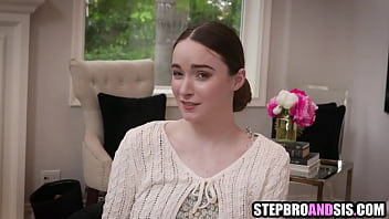 Preview 1 of Angelina Duplisea - Lookalike step sisters sharing one cock