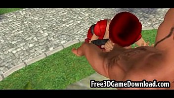 Preview 3 of Yoga Tayt Sex - Sexy 3d cartoon babe with green e and a cute red dress