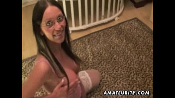 Preview 1 of P Precum - Busty amateur teen sucks and fucks with cum on ass