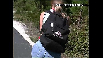 Preview 1 of Video Pussy Licking Tribbing - blonde teen sucks stranger at beach