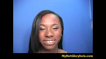 Preview 1 of Gril Pines - MyHotGloryhole.com - Interracial cock gloryhole sucking - video 5