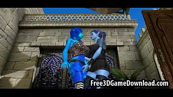 Preview 3 of Amature Female Shemale Threesome - Awesome fantasy 3d cartoon lesbian threesome with three babes
