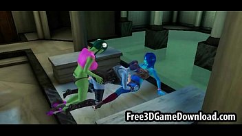 Preview 4 of Amature Female Shemale Threesome - Awesome fantasy 3d cartoon lesbian threesome with three babes