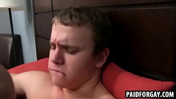 Preview 4 of Anthena Palomino Virgin - Straight male sucking on a hard cock for some cash