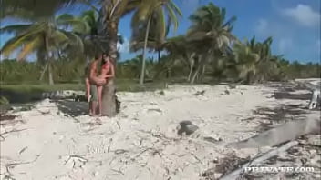 Preview 1 of Sanny Open Bf - Lovely Regina on the Beach Taking a Lovers Hard Meat inside of Her