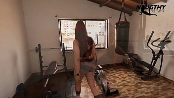 Preview 1 of Katelyn Scott - Redhead MILF gets aroused while working out