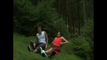 Preview 1 of Mff Interracial Threesome - Amazing slurpy rimjob in the forest
