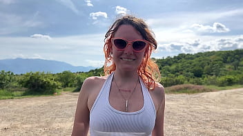 Preview 1 of Gigantic Udders - Stranger Assists in Parking Car,  Fast Risky Public Fuck in Outdoor