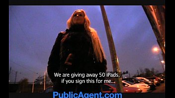 Preview 1 of Undser 10 - PublicAgent Blonde with Huge Boobs win iPad