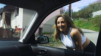 Preview 1 of Sheer Stocking Footjob - HOT MILF HITCHHIKER FUCKED BY TWO HUGE BLACK COCKS FOR A FREE RIDE