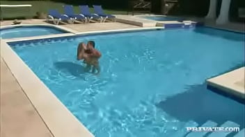 Preview 1 of Hotwife 1 On 1 - Horny Carmen in the Pool with a Guy Who Wants Her Ass