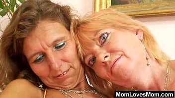 Preview 1 of Oily Bootu - Hairy mom gets toyed by kinky blonde mom