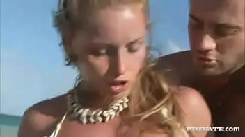 Preview 2 of Forced Good - This Couple Relaxes on the Tropical Beach and Has Oral Sex Together