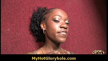 Preview 1 of Amilia Onyx Fucking - Hot horny black babe sucking cock through a gloryhole 13