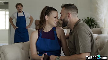 Preview 2 of Baby Sexye Video Xxx - Hot busty maid Alison Rey fucked by the landlord in front of her husband