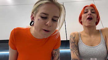 Preview 2 of Short Haired Girl Swallow - Trashy Girls POV Double Spitting Femdom