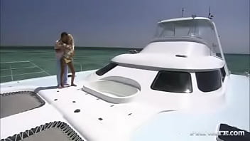Preview 1 of Son Brthbay - Blonde Boroka Has Hardcore Sex on the Deck of a Yacht