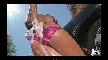 Preview 1 of Www Mallu Rape Sex - Bikini clad Latina Eva Angelina gets fucked on the hood of her car