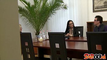Preview 1 of Antey Boobs - Office Threesome Spy Cam Video