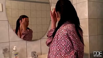 Preview 1 of Very Old Man Sucking Nipples - Showing Off her Gifts!