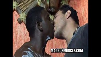 Preview 1 of House And Women - Beefy black stud rides another hard cock