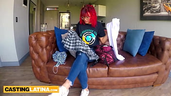 Preview 2 of Julia Ann Fuck Johnny Sins - Petite amateur red latina Melissa Mocosa turning into hoe on casting couch