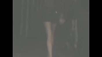 Preview 3 of Mom Reif Son - Sexy walk blonde in mini skirt slow motion