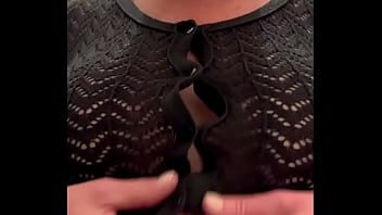 Preview 4 of Yoga Pants Miniskirts - Changing My Piercing in Nipples and make Bow on Nipple