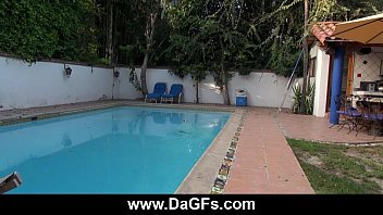 Preview 1 of Smallny Anal - Hairy blonde teen get fucked by the pool