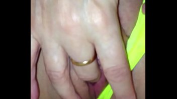 Preview 2 of Samira Bensaid - Sexy MILF in small yellow panties masturbation to orgasm