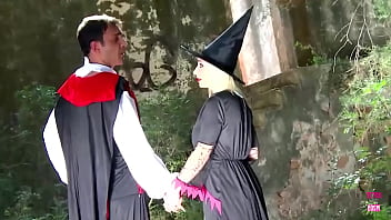 Preview 1 of Ayu Eka - Two guys and a blonde chick go to a costume party,  but stop to fuck