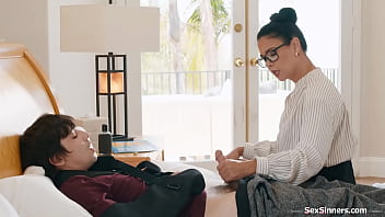 Preview 3 of Lesbian Pee Diaper - Teacher gives student a HELPING HANDjob