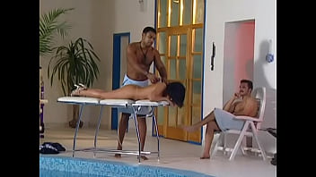 Preview 1 of Gdyfyxhdw - Brea Has an Interracial Double Penetration during a Massage
