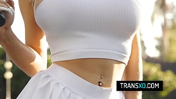 Preview 1 of Xxxxmx Cssom - Blonde trans tennis player Brittney Kade fucks busty redhead milf Lauren Phillips