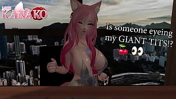 Preview 1 of Bbc To Big Vagina Her - I love TEASING you with my GIANT CAT GIRL TITS!!!! SEXY VTUBER TITTY FUCK!!!!