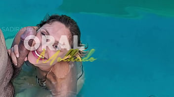 Preview 2 of Kimora Bus 3 - Sadira Hotwife and Gozador 19 - Cumshot in the pool at Boate Lux - Cachoeirinha - RS