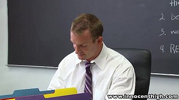 Preview 1 of Sek Wife - InnocentHigh Blonde small tits babe Lea Lexis classroom sex