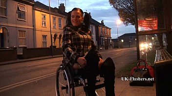 Preview 1 of Ladyboy Destroy By Bbc - Leah Caprice Flashing Nude in Cheltenham from her Wheelchair