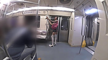 Preview 1 of Only Biting Nipples - Con Minifalda en el metro cdmx,  se le ve la tanguita,  crushing,  exhibit, trans