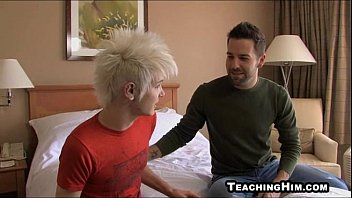 Preview 1 of Looking By Angell - Blond twink and his mature boyfriend awesome oral