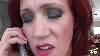 Preview 1 of The Magic Mountain - The fake tits on this raunchy redhead MILF bounce around in this anal threesome