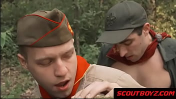 Preview 4 of Sasha And Masha - Teen Scouts first gay sex outdoors@ScoutBoyz.com