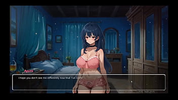 Preview 3 of Anal Asian Latina - Bluring the walls [ ROMANCE Hentai Game ] Ep.5 couple FRENCH KISSING after confessing naughty fantasies !